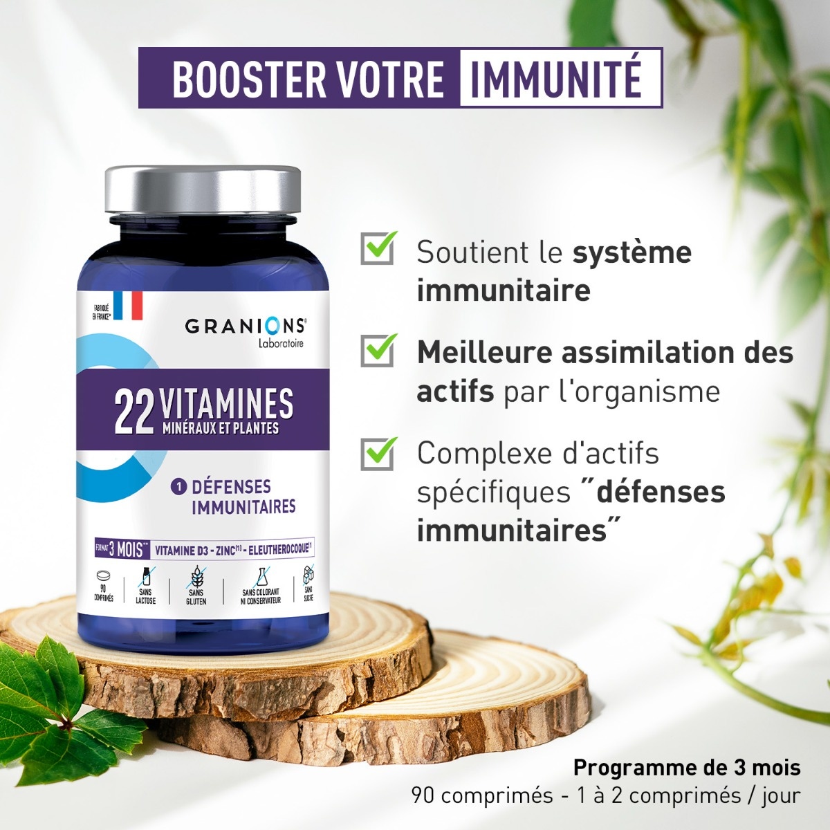 Granions 22 Vitamine, Minerali e Piante 90 compresse