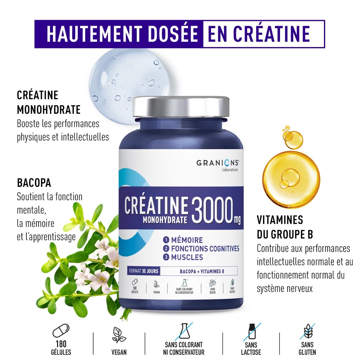 Granions - Créatine Monohydrate 3000mg