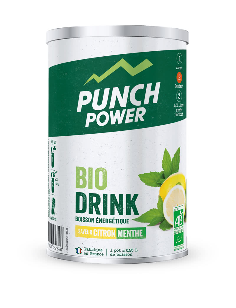 Punch Power Biodrink 500 g - Boisson énergétique BIO - Saveur Citron Menthe