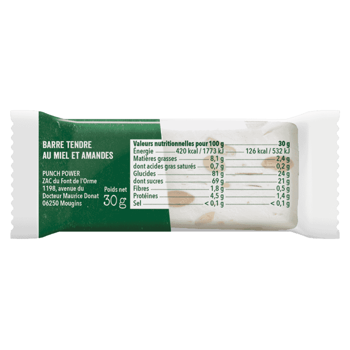Bionougat Power Punch - Barretta energetica - Miele di Mandorle