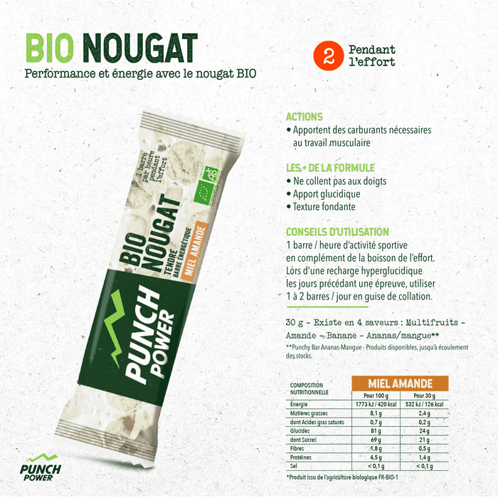 Bionougat Power Punch - Barretta energetica - Miele di Mandorle