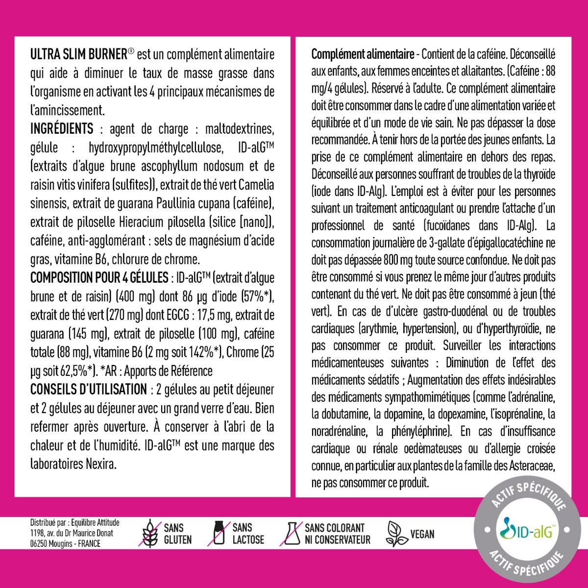 Ingrédients EAFIT Ultra Slim Burner 