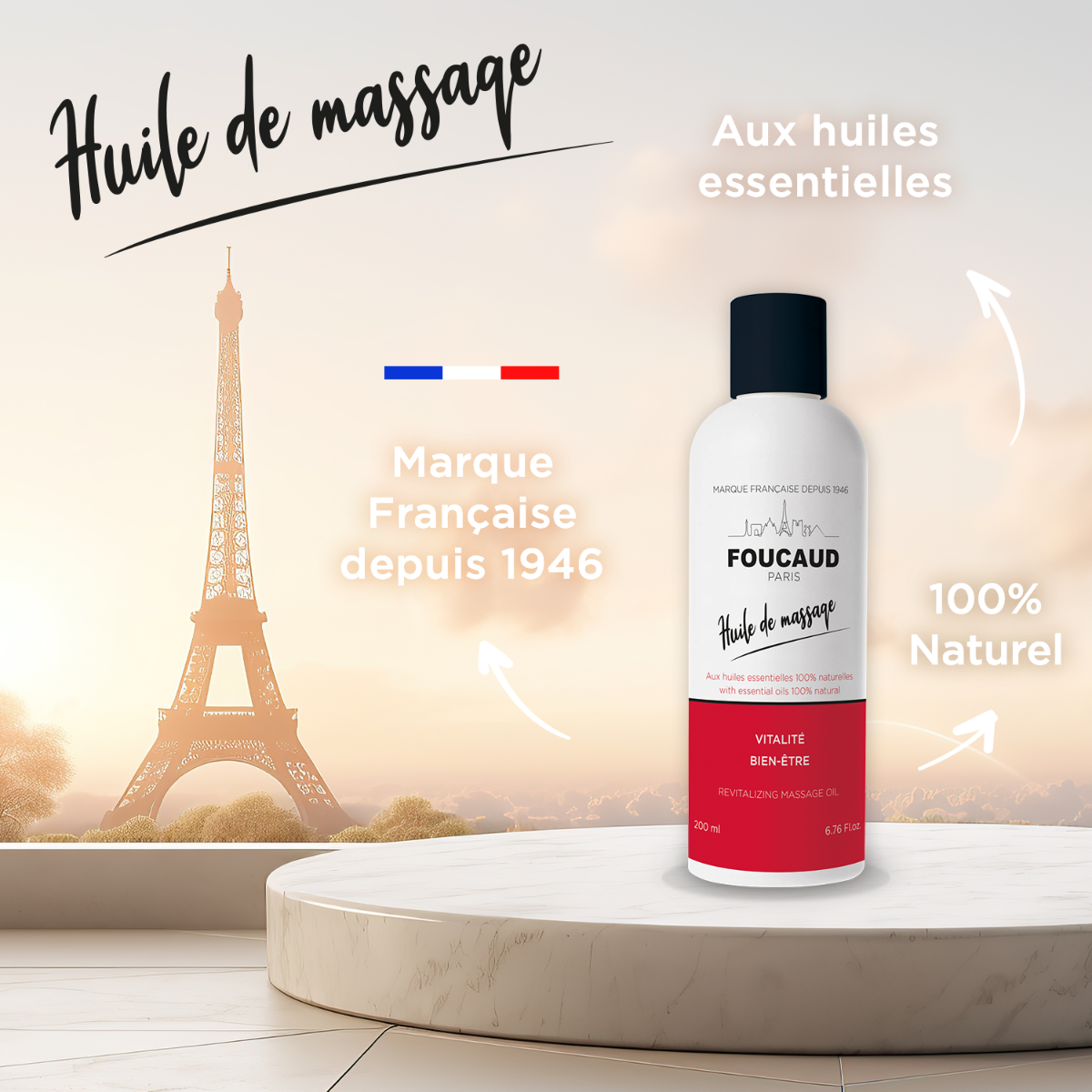 FOUCAUD Olio da massaggio rivitalizzante 200ml