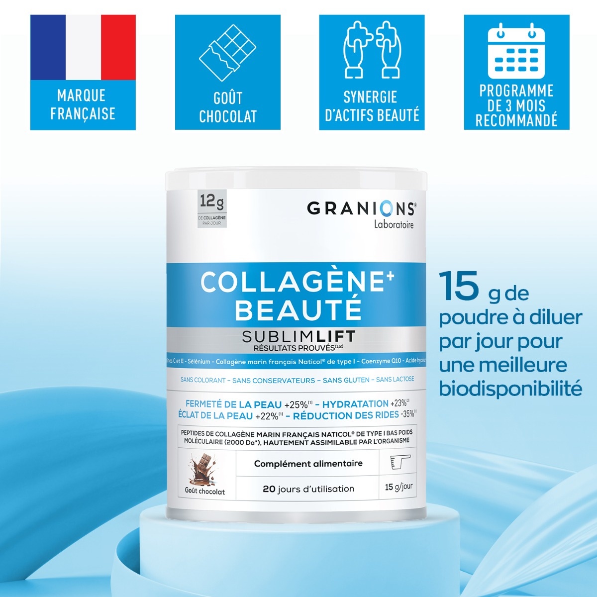 GRANIONS - Collagène + beauté Sublimlift - Saveur Chocolat