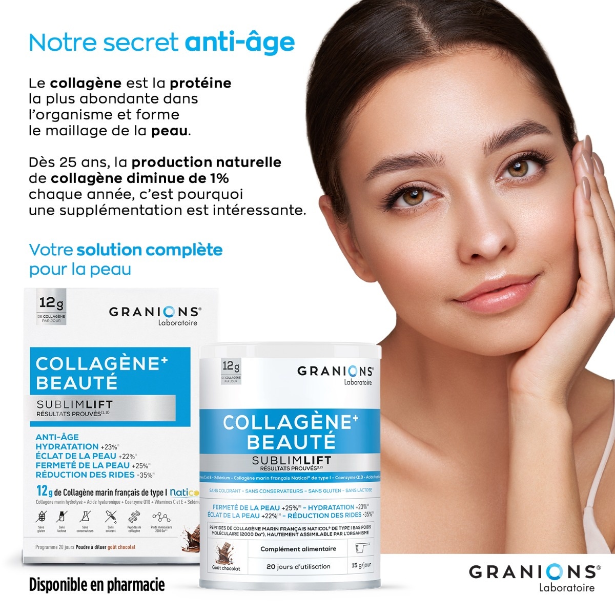 GRANIONS - Collagène + beauté Sublimlift - Saveur Chocolat