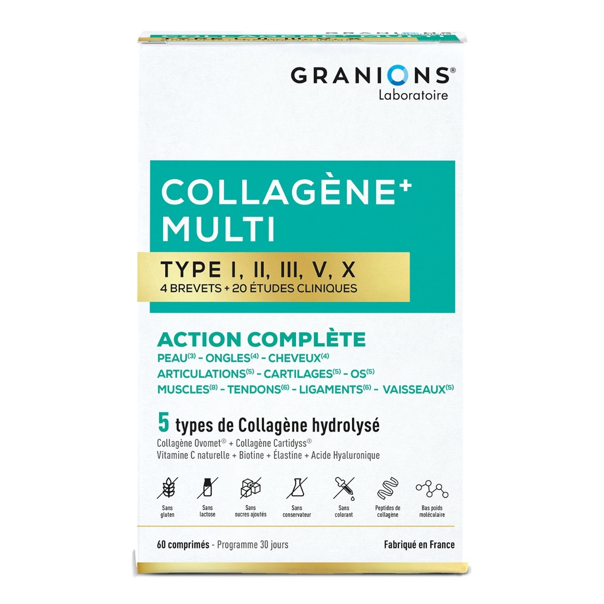 Collagène+ Multi type I, II, III, V, X - comprimé