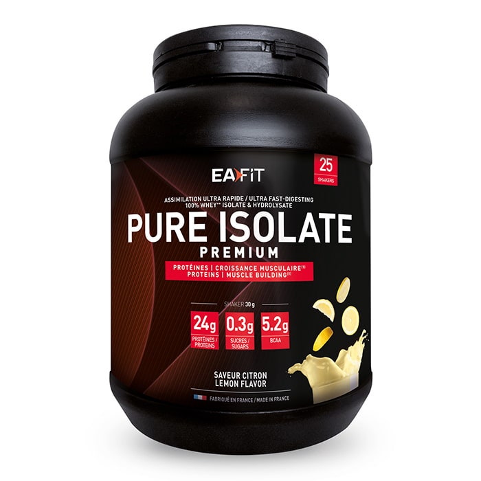Pure Isolate Premium EAFIT - Whey isolate (sans lactose) enrichie en créatine, bcaa, arginine, taurine